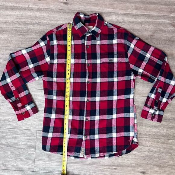 Jachs Women's‎ Red Cotton Blend Plaid Long Sleeve Button Down Shirt Size Medium - Picture 1 of 10
